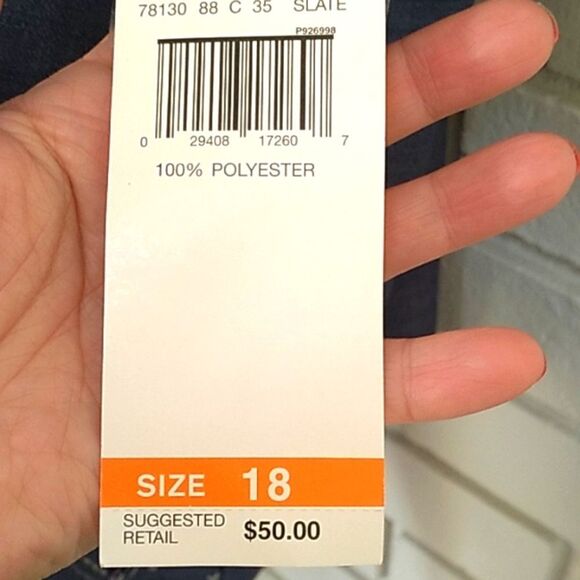 Alfred Dunner Slate Blue Button Up Blouse. Size 18 NWT - Picture 8 of 10